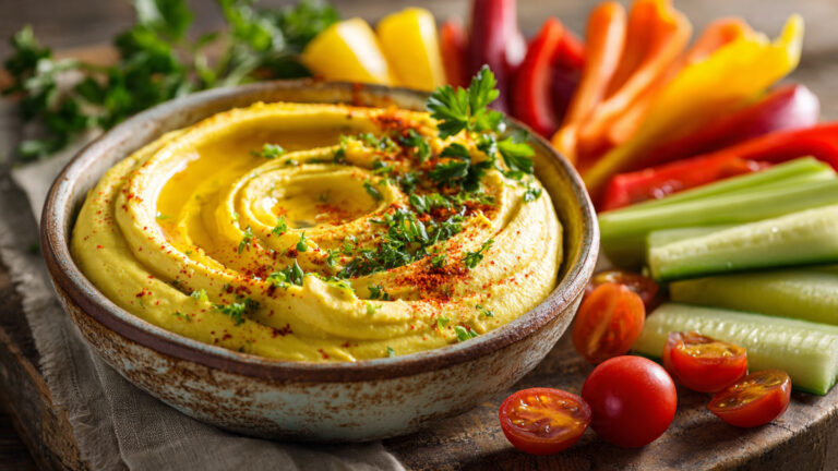 Zesty Lemon Hummus with Veggie Dippers